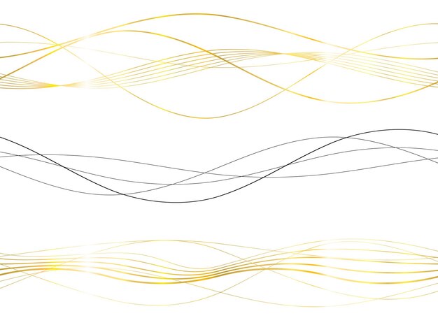 Vetor elementos de design onda de muitas linhas cinzas listras onduladas abstratas em fundo branco isolado arte de linha criativa ilustração vetorial eps 10 ondas brilhantes coloridas com linhas criadas usando a ferramenta blend
