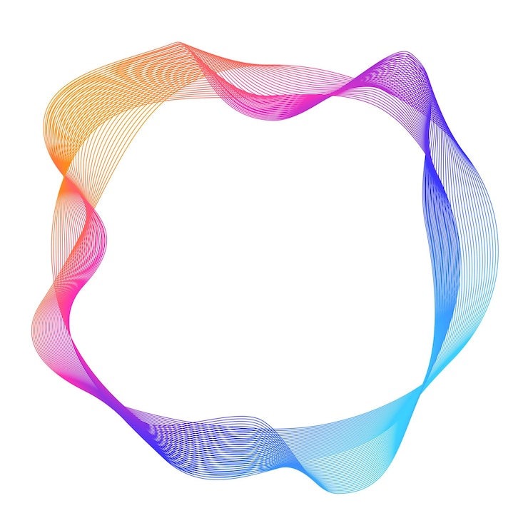Vetor elementos de design onda de muitas linhas roxas círculo anel listras onduladas verticais abstratas no fundo branco isolado ilustração vetorial eps 10 ondas coloridas com linhas criadas usando a ferramenta blend