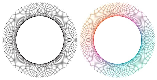 Elementos de design onda de muitas linhas roxas círculo anel listras onduladas verticais abstratas no fundo branco isolado ilustração vetorial eps 10 ondas coloridas com linhas criadas usando a ferramenta blend