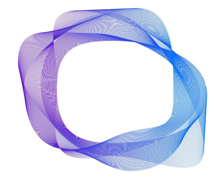 Vetor elementos de design onda de muitas linhas roxas círculo anel listras onduladas verticais abstratas no fundo branco isolado ilustração vetorial eps 10 ondas coloridas com linhas criadas usando a ferramenta blend