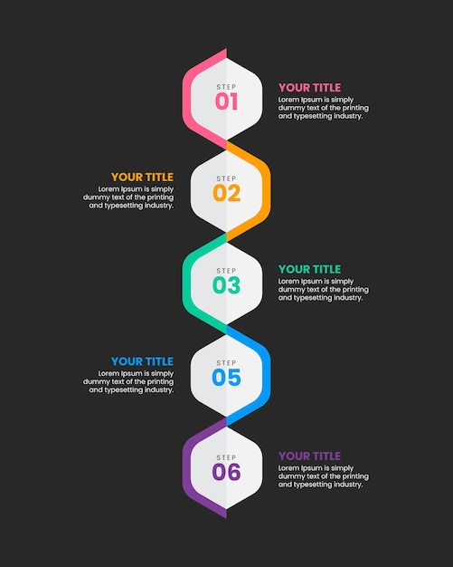 Elementos de etapas de fluxograma de design infográfico de negócios