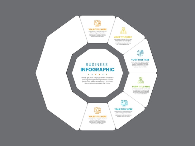 Elementos de etapas de fluxograma de design infográfico de negócios