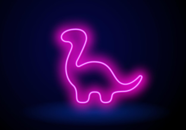 Elementos de ícone de neon de dinossauro de brinquedo de conjunto de brinquedos ícone simples para sites web design informações de aplicativo móvel grap