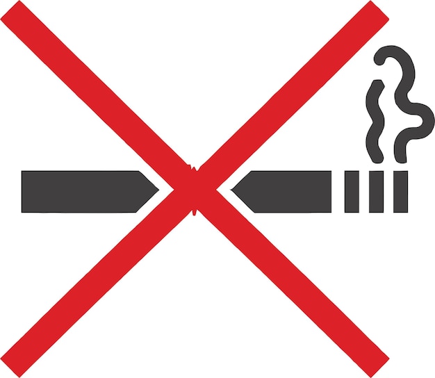 Vetor elementos de ícones impactantes da smokefree initiative para logotipos de não fumantes