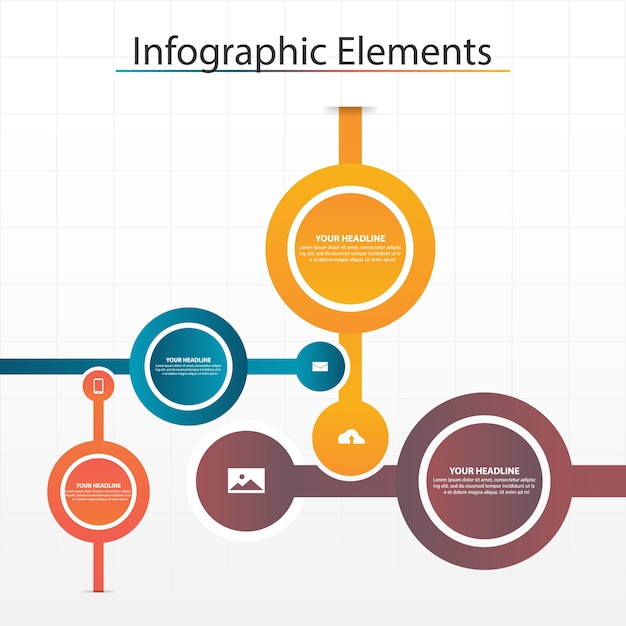 Vetor elementos de infografia do negócio colorido do círculo