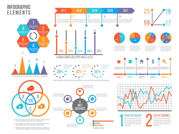 Elementos de infografia. gráfico de estatísticas, fluxograma de opções e linha do tempo. diagrama, gráfico de orçamento. gráficos de vetor de apresentação de negócios