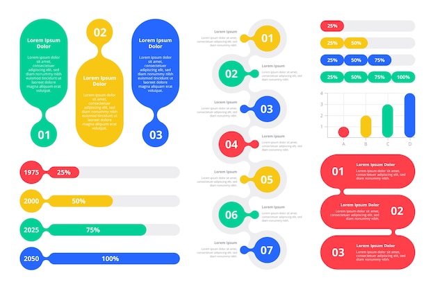 Elementos de infográfico colorido design plano