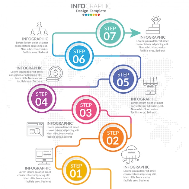 Elementos de infográfico com ícone e opção.