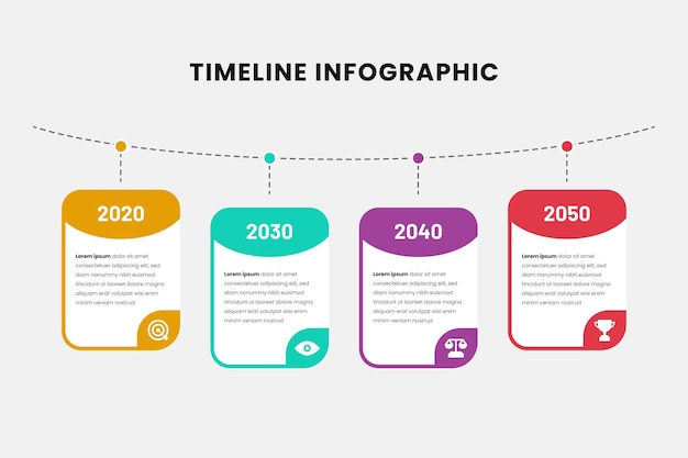 Elementos de infográfico de marketing em 4 etapas