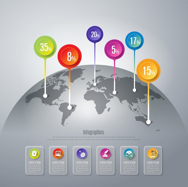 Elementos de infográfico de negócios