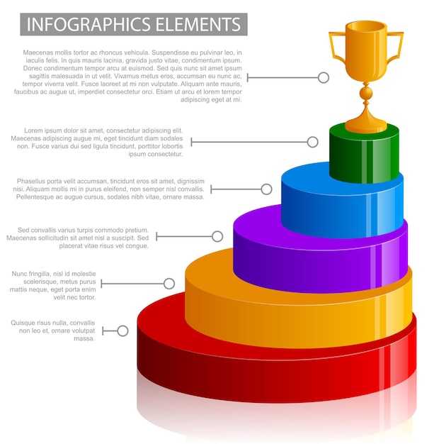 Vetor elementos de infográficos do vencedor isolados