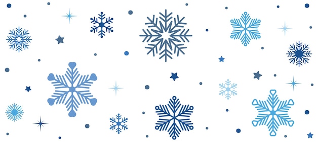 Elementos de inverno azul, flocos de neve de natal.
