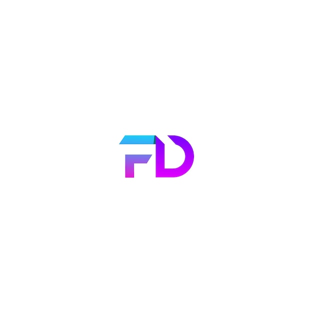 Vetor elementos de modelo de design da letra do logotipo df logotipo de letra de alfabeto digital abstrato moderno