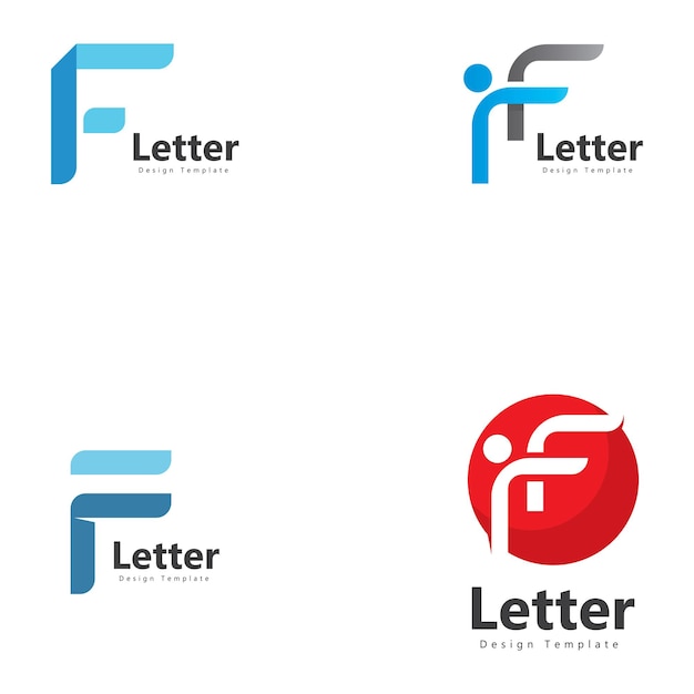 Elementos de modelo de design de ícone de logotipo letra f