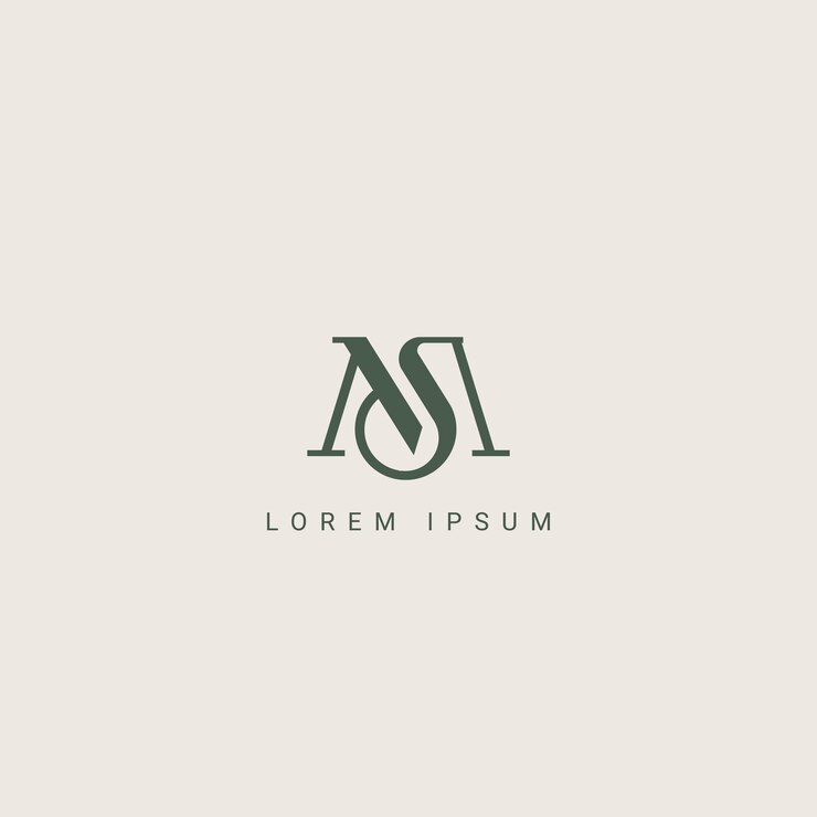 Vetor elementos de modelo de design de ícone de logotipo ms sm de letra única moderna