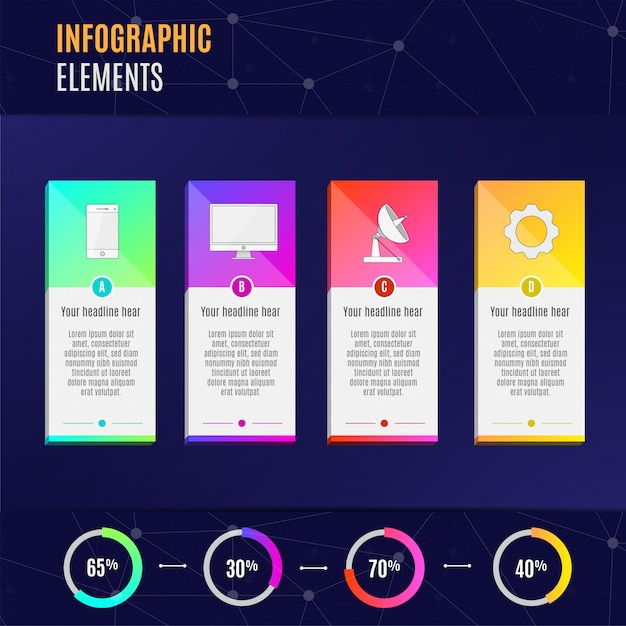 Vetor elementos de modelo de negócio infográfico