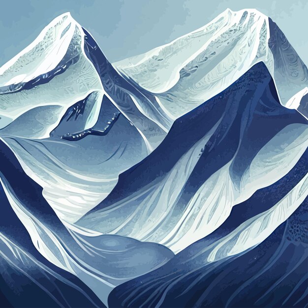Vetor elementos de silhueta madura de montanha ícone ao ar livre picos de gelo nevados e decorativos realistas