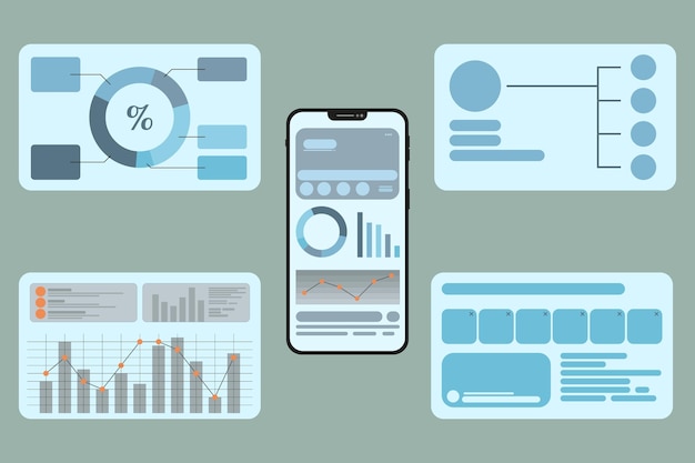 Elementos de web plana. simplesmente um conjunto de componentes de infográficos. vetor. . ilustração vetorial