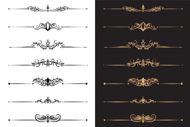 Elementos decorativos de luxo e conjunto divisor decorativo