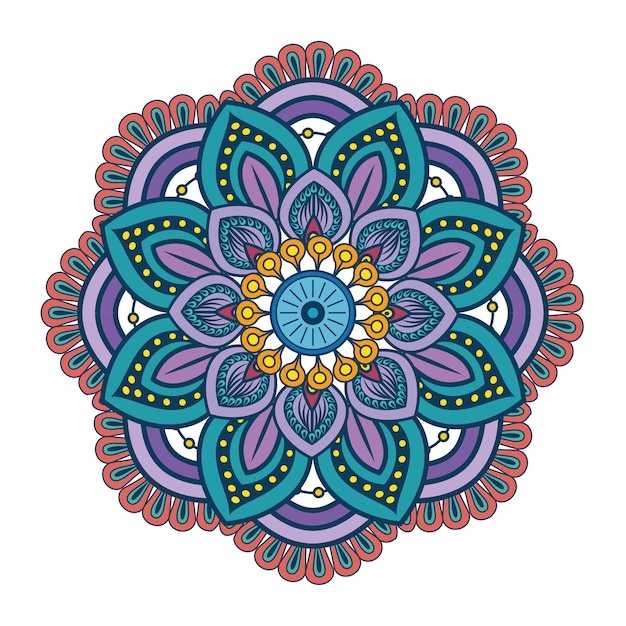 Elementos decorativos de mandala vintage design gráfico de ilustração vetorial padrão oriental