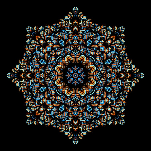 Elementos decorativos vintage com padrão oriental. Modelo de ioga. Mandalas. Islã, cultura turca indiana do Paquistão e do Paquistão. Ilustração vetorial