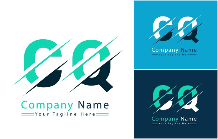 Vetor elementos do conceito de design vetorial do logotipo da letra cq