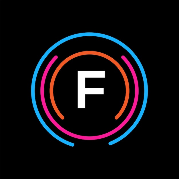 Vetor elementos do modelo de design do logotipo da letra f logotipo do vetor da letra f