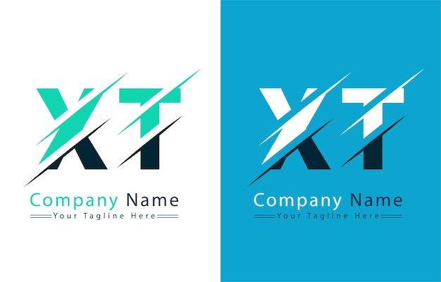 Elementos do modelo de design vetorial do logotipo de letra xt