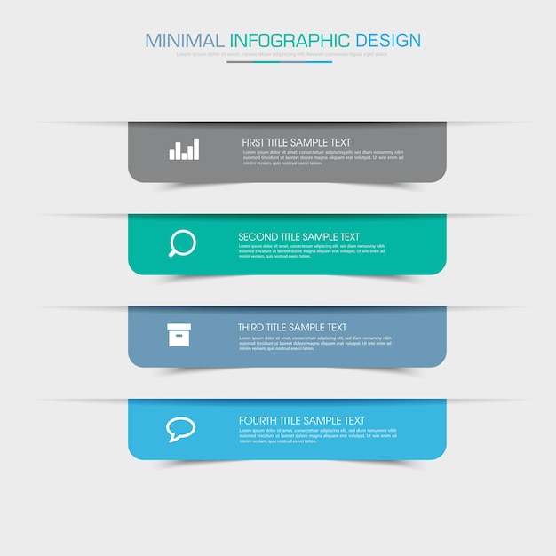 Elementos infográficos com processo de ícone de negócios ou etapas e opções de design vetorial de fluxo de trabalho