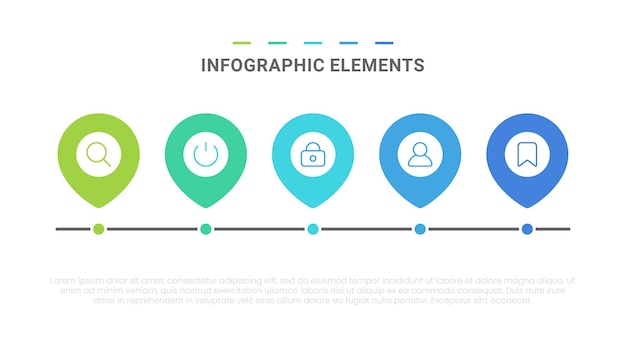 Elementos infográficos de opções de linha do tempo modernas vetoriais para negócios com design de modelo de ícones