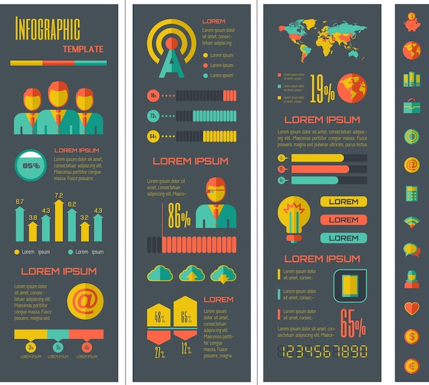 Elementos infográficos de tecnologia
