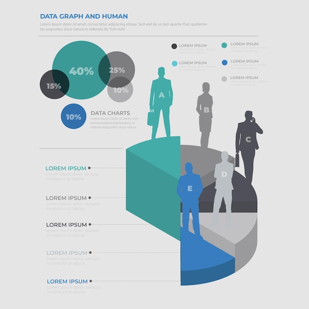 Elementos infográficos humanos projetam vetor limpo