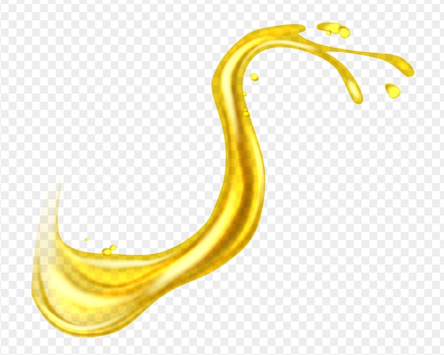 Elementos isolados de bebidas de frutas com respingos de óleo para publicidade ou design de embalagens amarelo realista