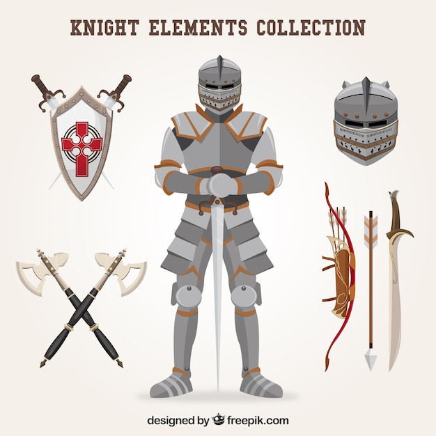 Vetor elementos knight com estilo clássico