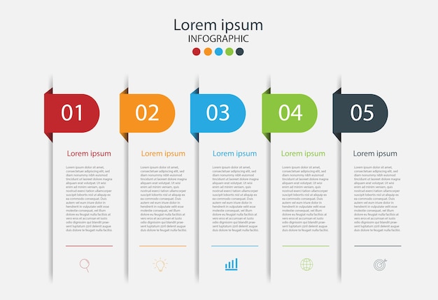 Elementos modernos para negócios infográficos multicolor