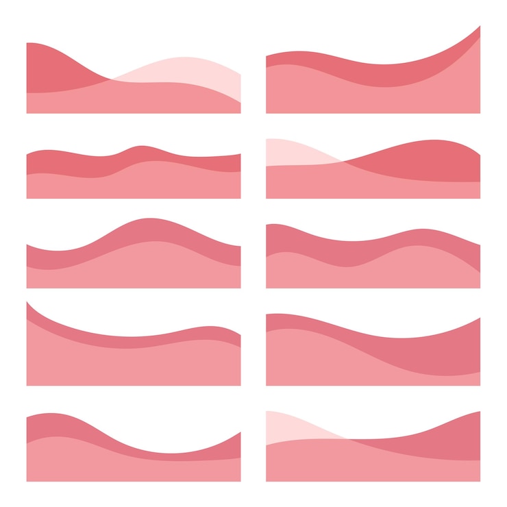 Vetor elementos ondulados de curva rosa para banner de brochura