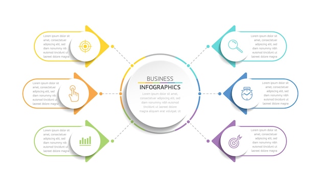 Elementos para apresentação de infográficos e etapas do gráfico ou opções de processos número etapas do modelo de fluxo de trabalho