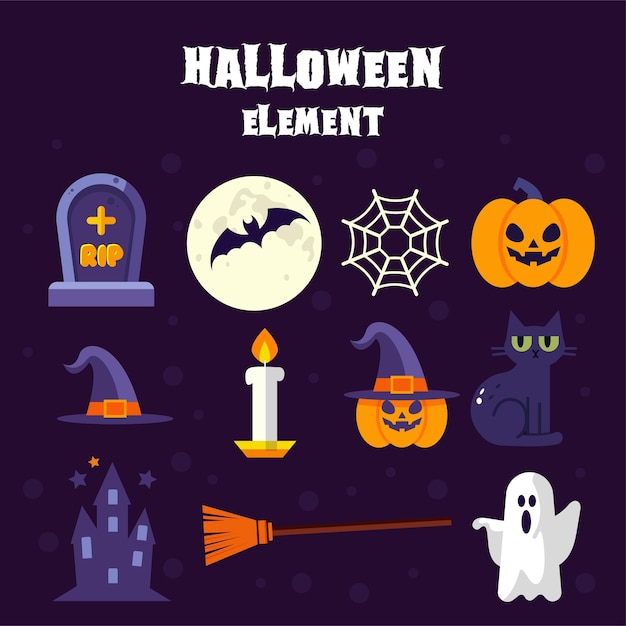 Elementos planos de Halloween