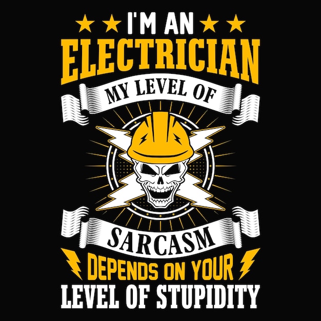 Vetor eletricista cita design de camiseta vetorial