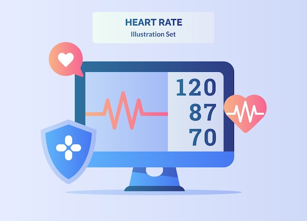 Vetor eletrocardiograma de monitor de batimento cardíaco