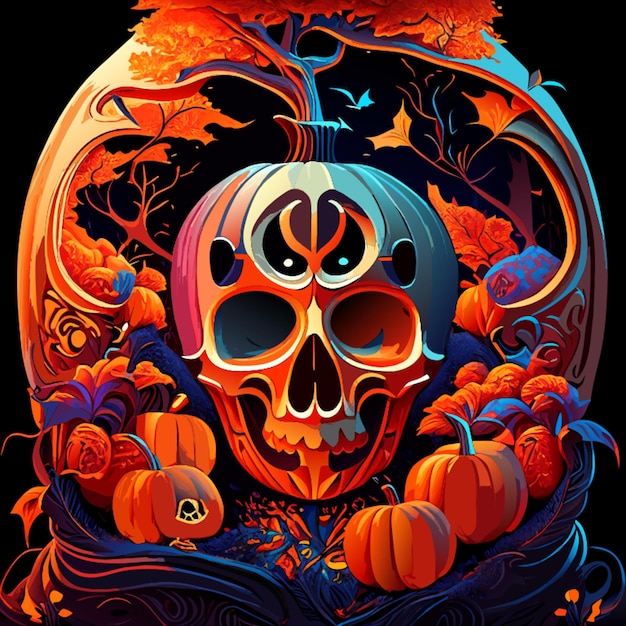 Vetor elevar halloweens paisagem artística pintando um quadro imersivo um intrincadamente