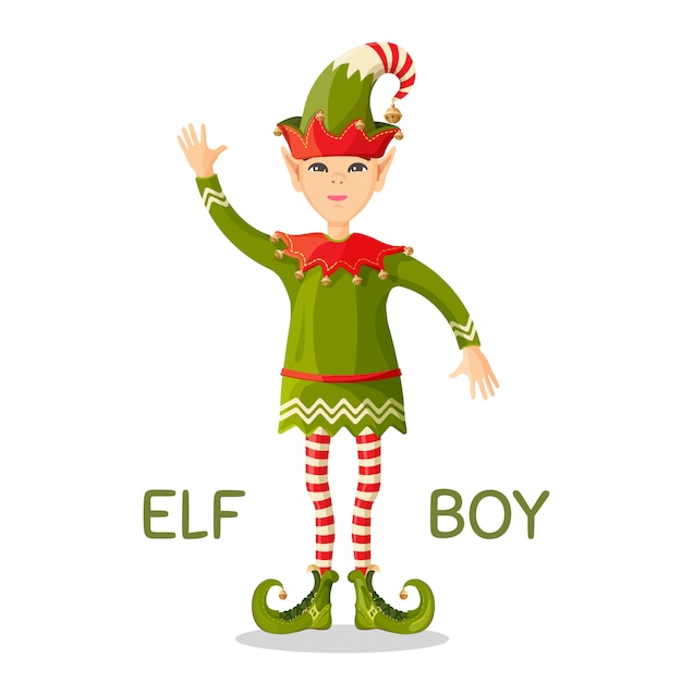 Vetor elf menino sobrenatural masculino em forma humana