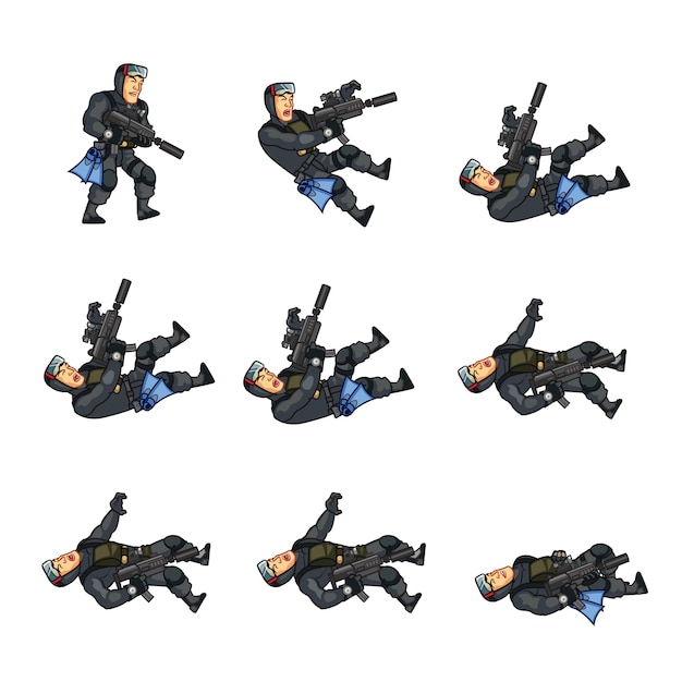 Elite Special Force Frogman Game Sprite