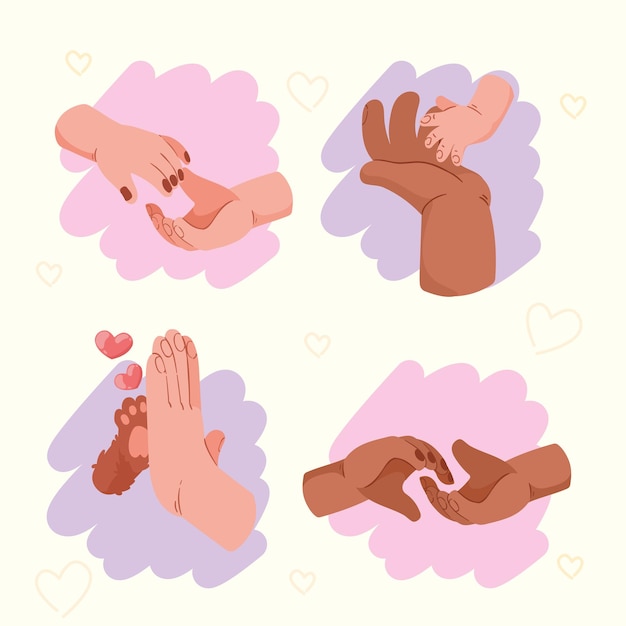 Em ícones de mãos de amor