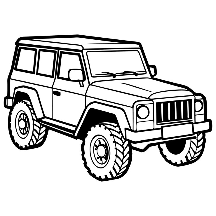 Vetor em negrito logotipo do jeep off road ilustração vetorial da silhueta do jeep