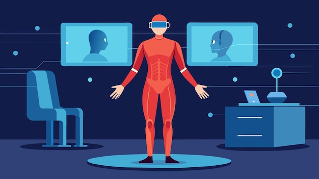 Vetor em um laboratório de realidade virtual, um paciente com dor crônica é capaz de comunicar seu desconforto a