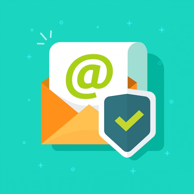 Vetor email mail protegido online com ícone de escudo