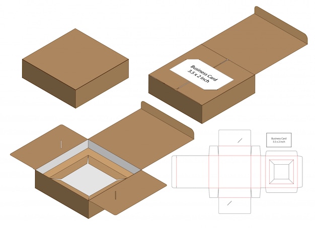 Vetor embalagem caixa de design de modelo de corte.