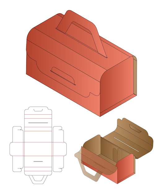 Embalagem de caixa de molde recortado modelo de maquete 3d