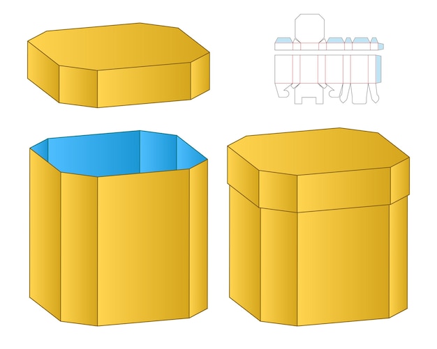 Embalagem de caixa de molde recortado modelo de maquete 3d